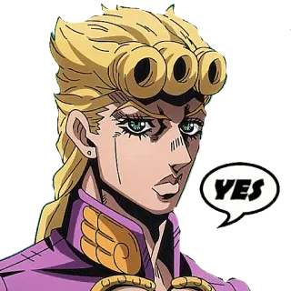 👍 89e15119 Giorno Giovanna JoJo's Bizarre Adventure YES anime, jojo, yes, giorno giovanna, manga, sticker telegram sticker