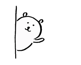 👋 0e6f22a8 animal, bear, cute, peek, white, cartoon telegram sticker