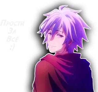 😄 02f67641 Sora No Game No Life Anime, Personagem, Mangá, Sora, No Game No Life, cabelo roxo telegram sticker