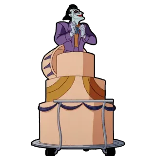 🎂 29b0e14a Joker Joker, Batman, villain, cake, cartoon, DC Comics, comic book character telegram sticker