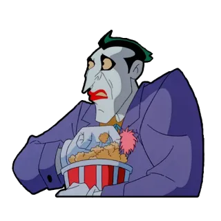 🍿 58056c1f Joker Joker, villain, comic book, popcorn, DC Comics, Batman telegram sticker