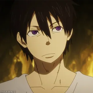 🚬 5926a225 Anime, Mangá, Fogo, Retrato, Personagem, Cabelo escuro, Masculino telegram sticker