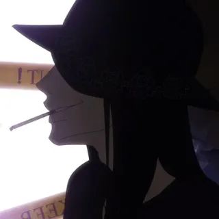 🃏 6f586265 ! fumando, chapéu, mulher, cigarro, perfil lateral telegram sticker