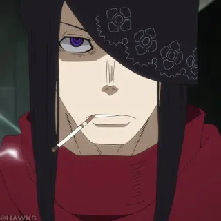 🃏 79429d58 anime, fumando, personagem, cigarro telegram sticker