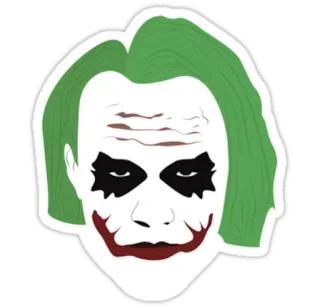 😒 110d61a4 Joker Joker, schurk, stripfiguur, DC Comics, clown, crimineel telegram sticker