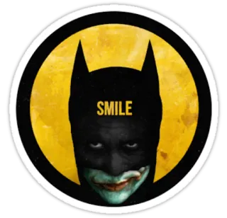 😏 9979348e Batman SMILE Batman, Joker, glimlach, DC Comics, stripboek, schurk telegram sticker