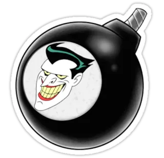 💣 bbb08f90 Joker bom, schurk, joker, stripboek, cartoon telegram sticker