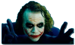 👐 7c58ff83 Joker Batman 小丑, 蝙蝠侠, 反派, DC漫画, 希斯·莱杰 telegram sticker