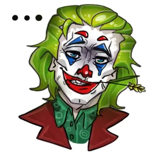 🤯 50aaa20b Joker clown, villain, comic book character, green hair, flower, evil telegram sticker