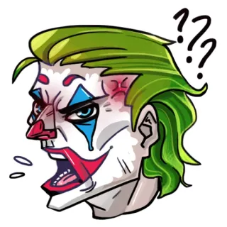 😡 6aab9834 Joker Joker, DC Comics, villain, clown, comic book, cartoon, character telegram sticker