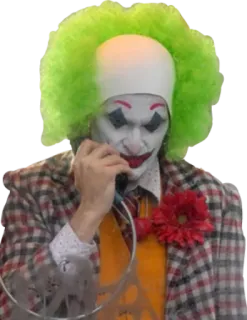 📞 4bbedc8e Joker 광대, 메이크업, 초록 머리, 악당, 캐릭터 telegram sticker