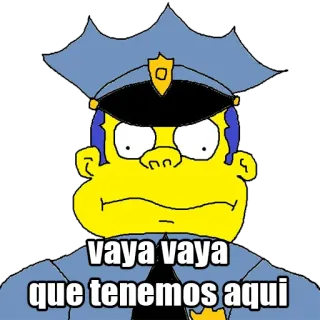 👮‍♂️ 4e817105 vaya vaya que tenemos aqui 심슨, 경찰, 만화, 스페인어, 경찰관, 웃긴 telegram sticker
