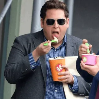 💡 2702a00b persona, comiendo, helado, gafas de sol, comida, postre telegram sticker