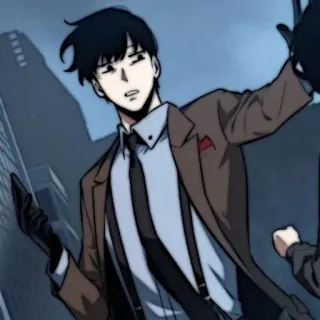 🗯 1b2c8364 charakter, mann, anime, anzug, cartoon telegram sticker