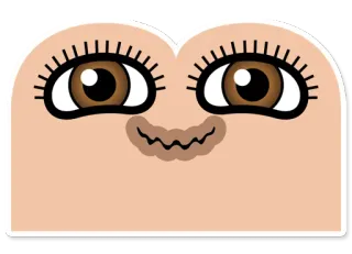 🙂 491b0f2b Dibujo animado, Personaje, Cara, Ojos, Marrón telegram sticker