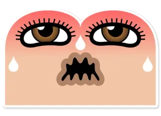 🥵 eedc7fe2 Dibujo animado, Cara, Expresión, Ojos, Boca, Sudor, Personaje telegram sticker