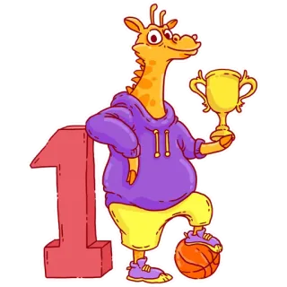🏆 df479513 기린, 트로피, 농구, 스포츠, 일등, 만화, 상, 우승자 telegram sticker