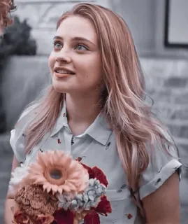 ▪️ 0cae15a4 wanita, bunga, potret, gadis, orang, kecantikan telegram sticker