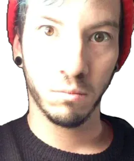 😳 d332cc36 hombre, retrato, serio, aretes, gorro telegram sticker