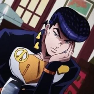 💎 9dbab806 Josuke Higashikata JoJo's Bizarre Adventure anime, jojo, josuke, hòa bình, kim cương telegram sticker