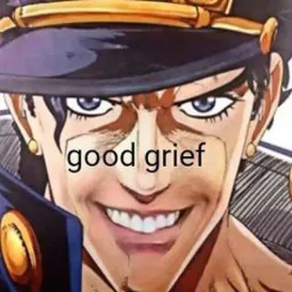 😁 2b4cb234 Jotaro Kujo JoJo's Bizarre Adventure good grief anime, manga, jojo, jotaro, ya ampun whatsapp sticker