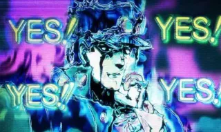 ✅ 48f10d0e Jotaro Kujo JoJo's Bizarre Adventure YES! YES! YES! YES! Anime, Jojo, Jotaro, Ya, JoJo's Bizarre Adventure, Karakter, Manga whatsapp sticker