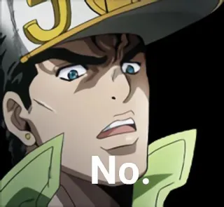 😨 7eb56c97 No. tidak, reaksi, anime, jojo's bizarre adventure whatsapp sticker