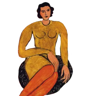 🏉 de4ed02d 艺术, 绘画, 女人, 人物, 坐, 肖像 telegram sticker