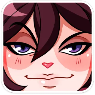 😐 69b05e4c Anime, Mangá, Desenho animado, Rosto, Fofo, Sticker, Personagem, Expressão whatsapp sticker