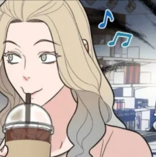 🥢 25f5418a wanita, minuman, es kopi, kartun whatsapp sticker