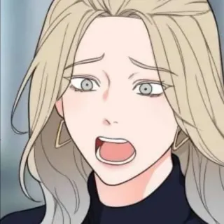 🥢 3db16173 kartun, wanita, terkejut, ekspresi, pirang whatsapp sticker