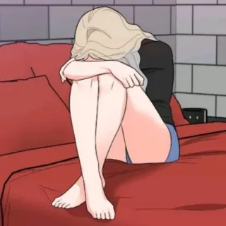 🥢 8e2eb151 sedih, depresi, wanita, menangis, anime, kartun whatsapp sticker