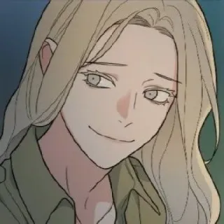 🥢 9814b7fb wanita, rambut pirang, senyum, kartun, potret whatsapp sticker