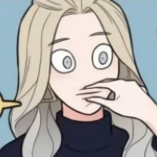 🥢 a40f9e19 kartun, terkejut, wanita, terkejut, mata lebar whatsapp sticker