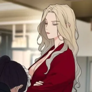 🥢 f4ad2bbb wanita, rambut pirang, potret, ilustrasi, kartun whatsapp sticker