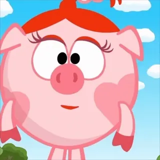 😯 041706d1 Nyusha Smeshariki dessin animé, cochon, femme, rose, mignon, animé whatsapp sticker