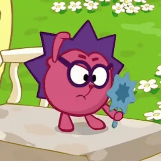 🪞 327414c9 Chiko Kikoriki Kikoriki, Chiko, personnage de dessin animé, violet, rose, mignon, en colère whatsapp sticker