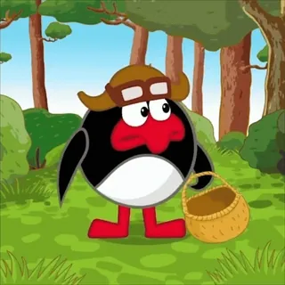 😵‍💫 44e6bf33 dessin animé, animation, personnage, forêt, nature, aviateur whatsapp sticker