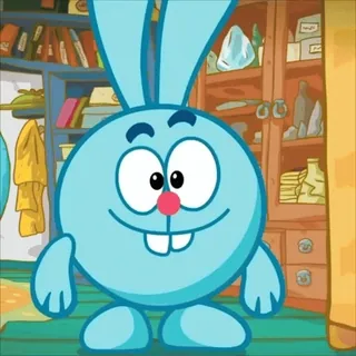 😯 5b945926 Krosh Smeshariki Krosh, Smeshariki, Dessin animé russe, Animation, Lapin, Personnage whatsapp sticker