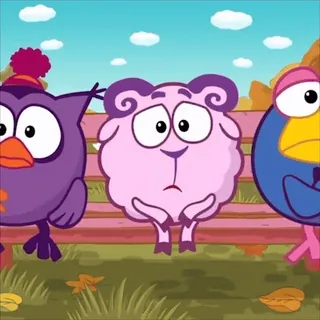 🍁 5d891eaa Dessin animé, Animaux, Amis, Triste, Automne, Oiseaux, Moutons whatsapp sticker