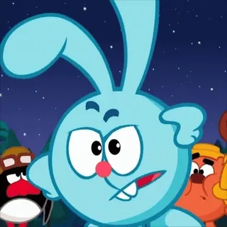 😠 6ccefc67 Krosh Smeshariki Dessin animé, Animation, Personnage, Lapin, Smeshariki whatsapp sticker
