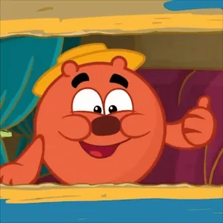 👍 7f4fe6bb dessin animé, personnage, souriant, positif, animation whatsapp sticker