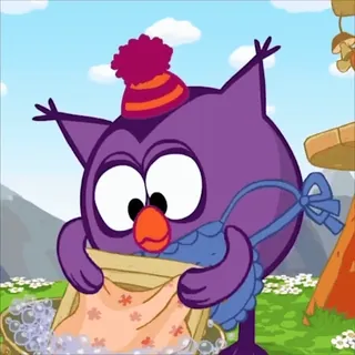 🧺 99cb8e42 dessin animé, hibou, bulles, lavage, animation whatsapp sticker