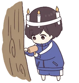 🔨 6a20345b 만화, 망치, 건물, 양초, 치비, 사람 telegram sticker