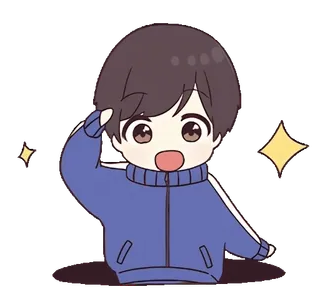 👍 726da656 애니메이션, 만화, 소년, 인사, 경례, 귀여운, 스티커 telegram sticker