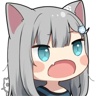 😲 c5e50717 고양이 소녀, 애니메이션, 만화, 귀여운, 카와이, 표정, 움직이는 telegram sticker