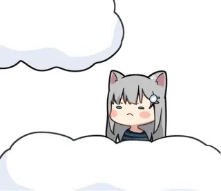 😠 d2515029 애니메이션, 고양이귀, 구름, 귀여운, 카와이, 만화 telegram sticker