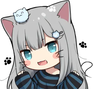 ☺️ f69b741a 애니메이션, 고양이귀, 카와이, 귀여운, 만화, 만화영화 telegram sticker