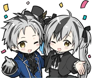 🎵 7d53c812 Anime, Chibi, Personages, Viering, Schattig, Feestkleding telegram sticker