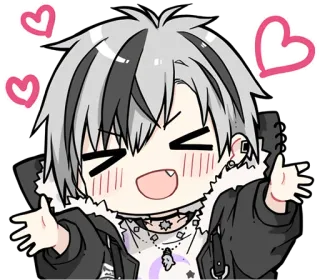 ❤️ d463d228 Anime, Cartoon, Schattig, Kawaii, Harten, Chibi telegram sticker